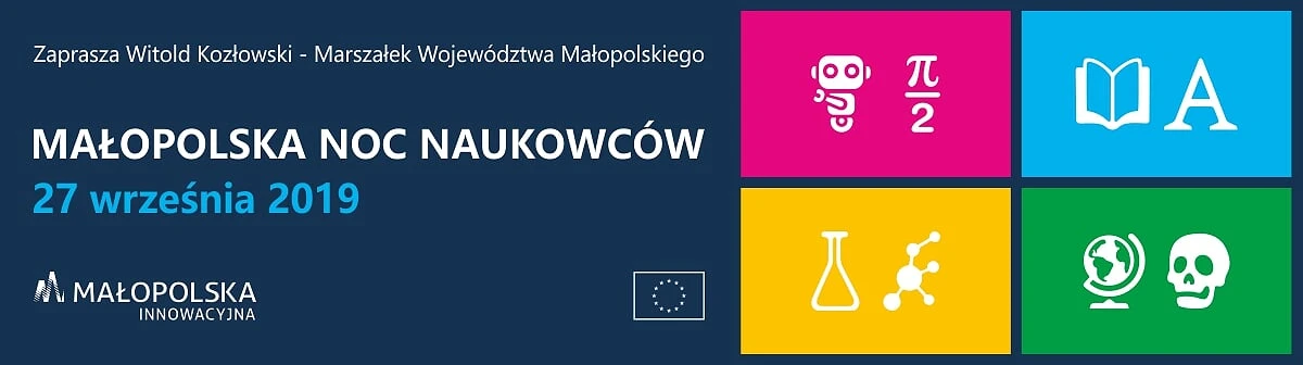 Baner Małopolska Noc Naukowców 2019 na Wydziale Hodowli i Biologii Zwierząt