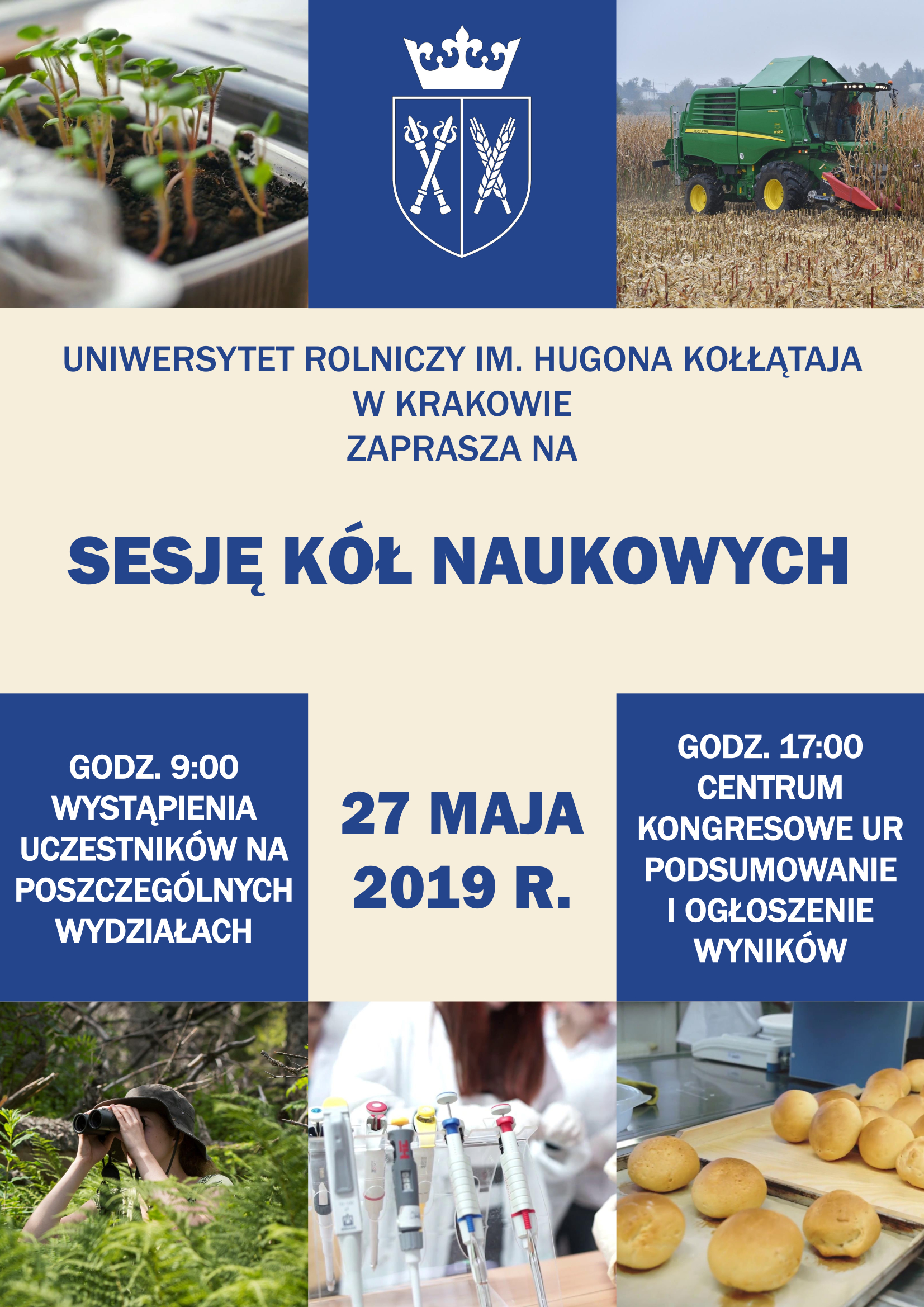Plakat Sesji Studenckich Kół Naukowych - Uniwersytet Rolniczy - 2019