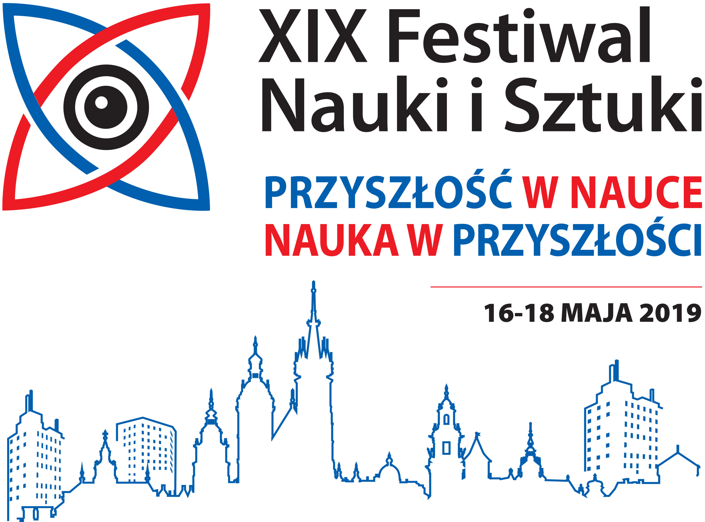 Plakat Festiwalu Nauki i Sztuki w Krakowie - 2019